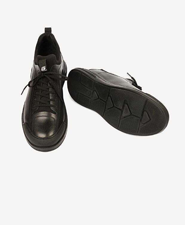 Erkek Siyah Hakiki Deri Casual Ayakkabı - 5