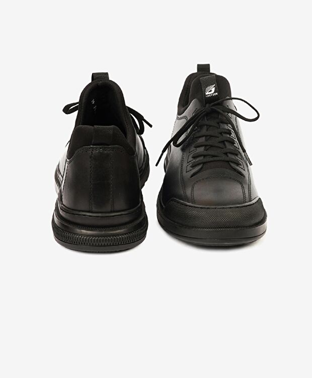 Erkek Siyah Hakiki Deri Casual Ayakkabı - 6