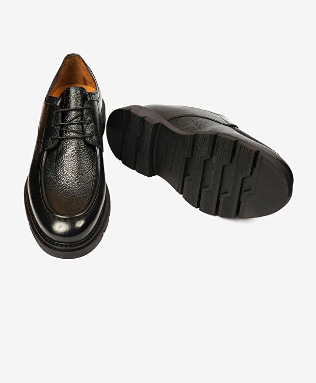 Erkek Siyah Hakiki Deri Casual Ayakkabı - 5