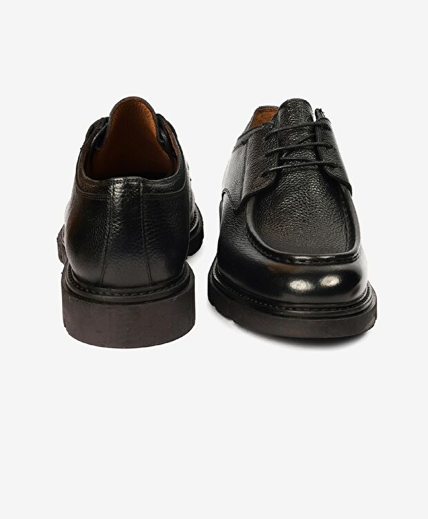 Erkek Siyah Hakiki Deri Casual Ayakkabı - 6