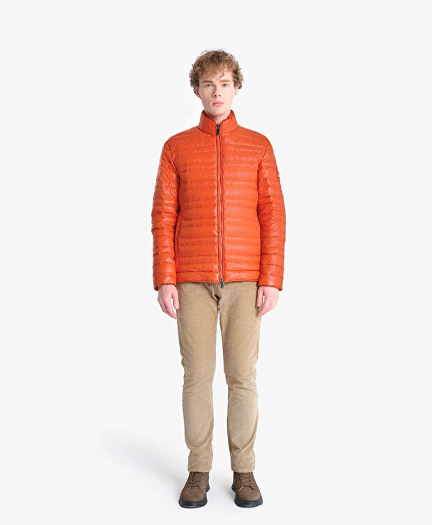 Erkek Parlak Nar Çiçeği Suya Dayanıklı Kaz Tüyü Mont - 2