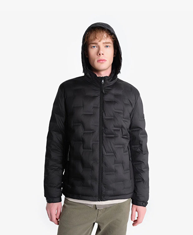 Erkek Siyah Suya Dayanıklı Kaz Tüyü Mont - 3