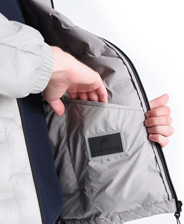 Erkek Açık Gri Suya Dayanıklı Kaz Tüyü Mont - 7