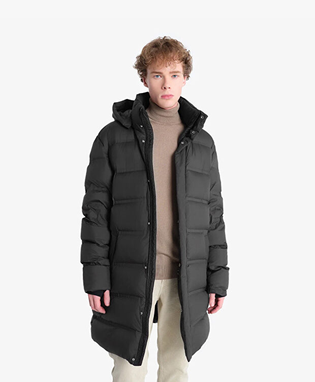 Erkek Siyah Suya Dayanıklı Kaz Tüyü Mont - 5