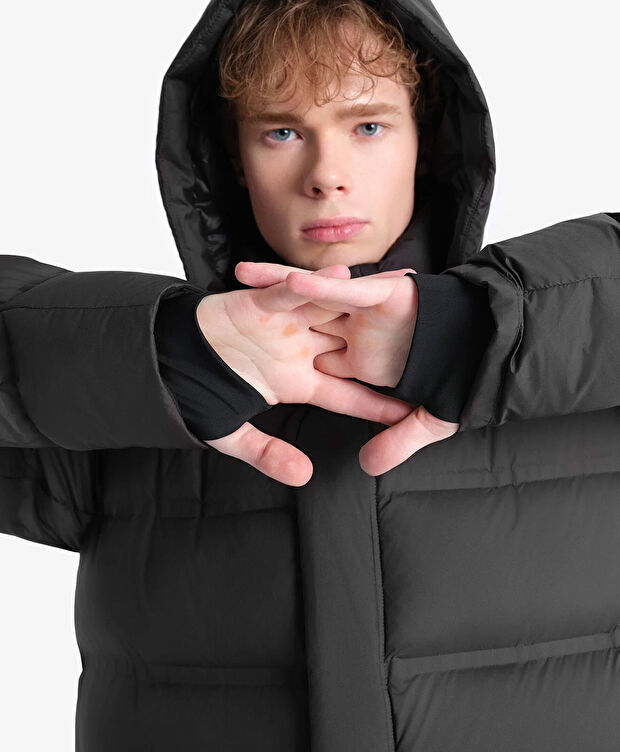 Erkek Siyah Suya Dayanıklı Kaz Tüyü Mont - 6