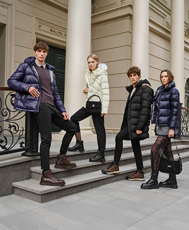 Erkek Parlak İndigo Suya Dayanıklı Kaz Tüyü Mont - 8