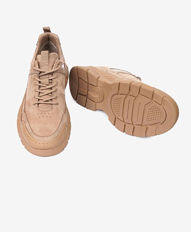 Erkek Vizon Hakiki Deri Sneaker Ayakkabı - 6