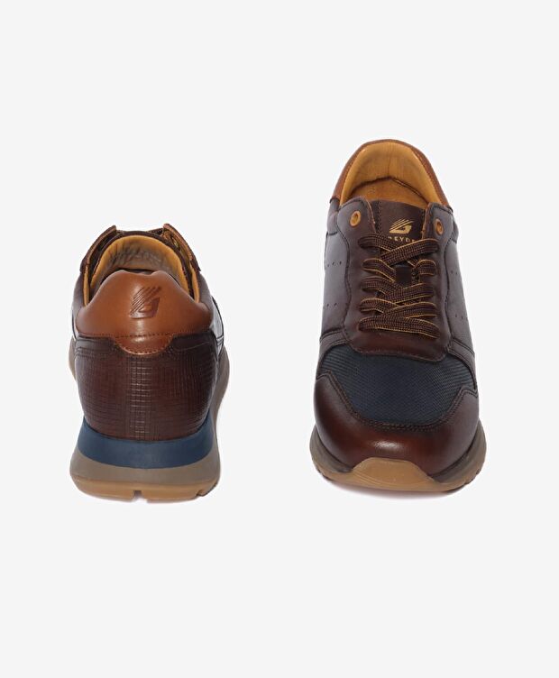 Erkek Kahverengi Hakiki Deri Sneaker Ayakkabı - 6