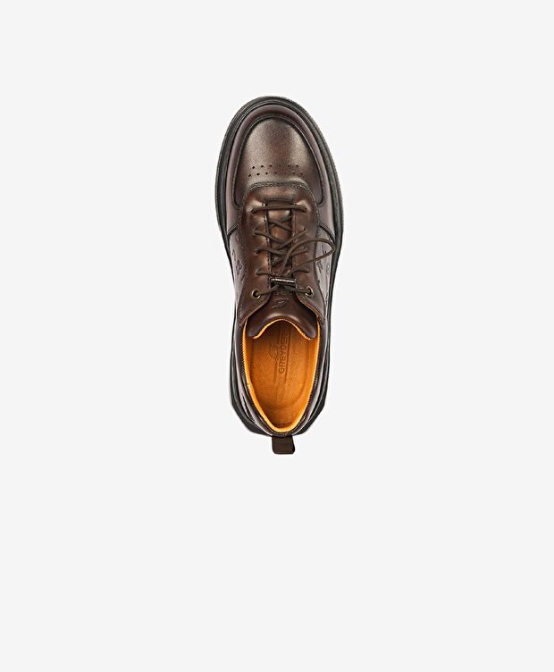 Erkek Kahverengi Hakiki Deri Sneaker Ayakkabı - 4