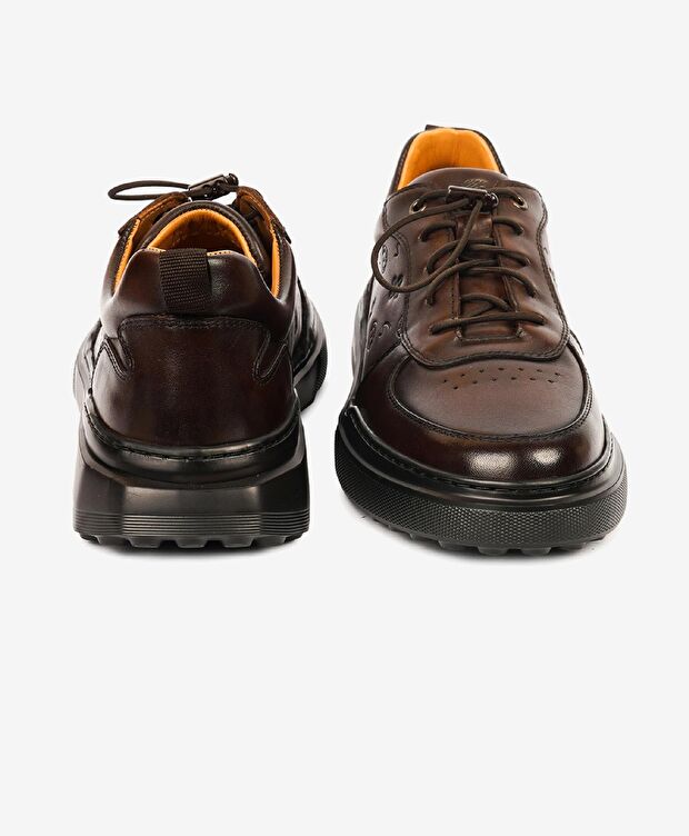 Erkek Kahverengi Hakiki Deri Sneaker Ayakkabı - 7