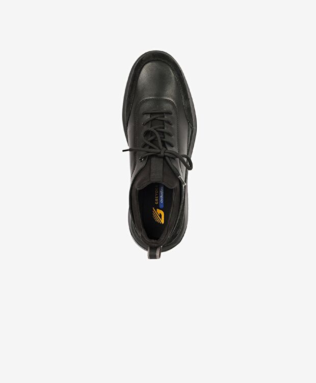 Erkek Siyah Hakiki Deri Sneaker Ayakkabı - 3