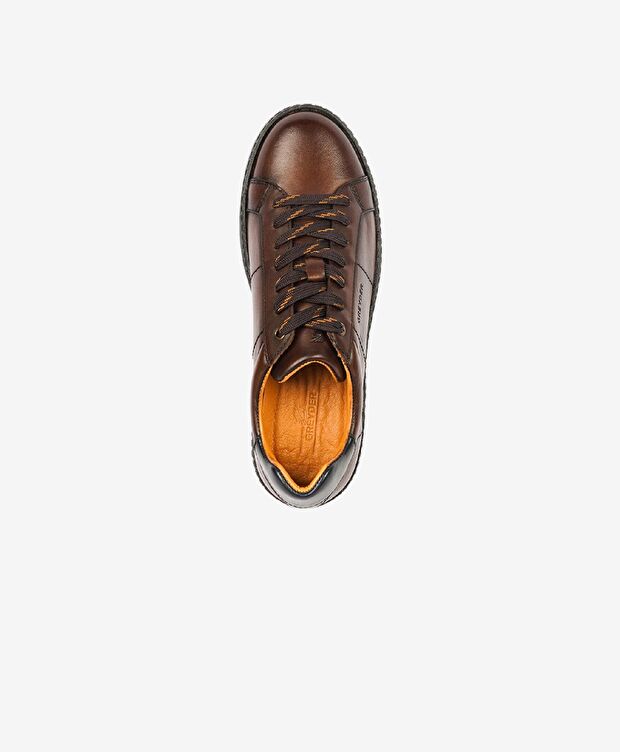 Erkek Kahverengi Hakiki Deri Sneaker Ayakkabı - 3