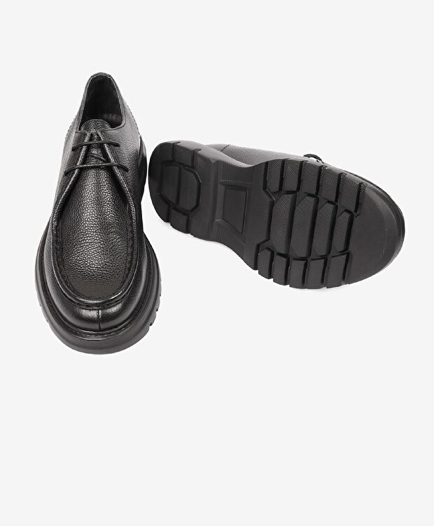Erkek Siyah Hakiki Deri Klasik Ayakkabı - 5