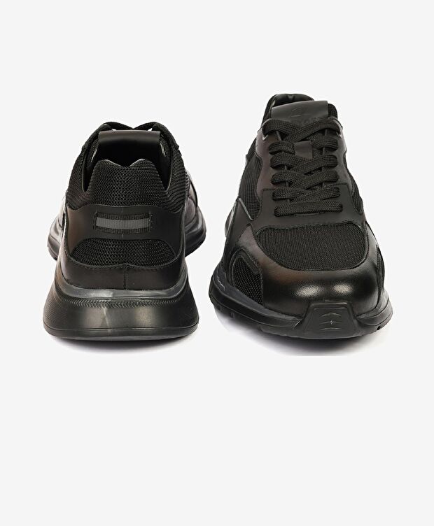 Erkek Siyah Hakiki Deri Spor Ayakkabı - 7