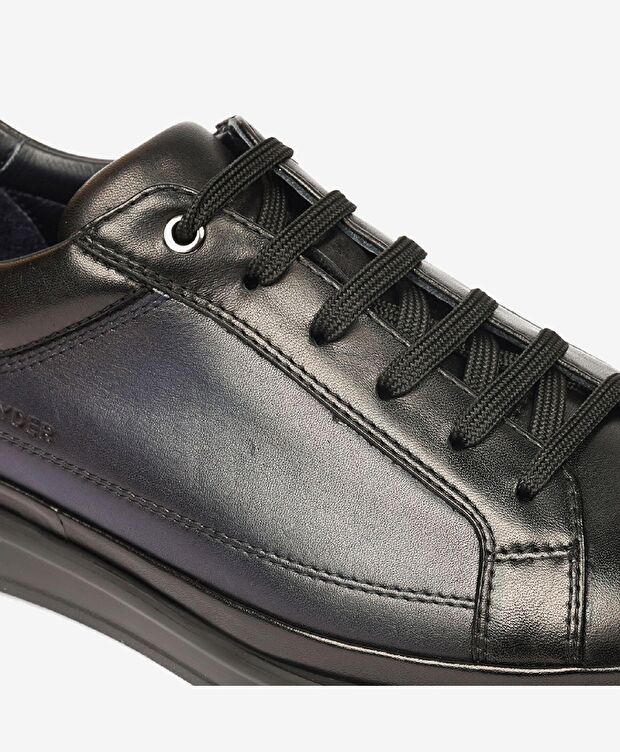 Erkek Siyah Lacivert Hakiki Deri Casual Ayakkabı - 5