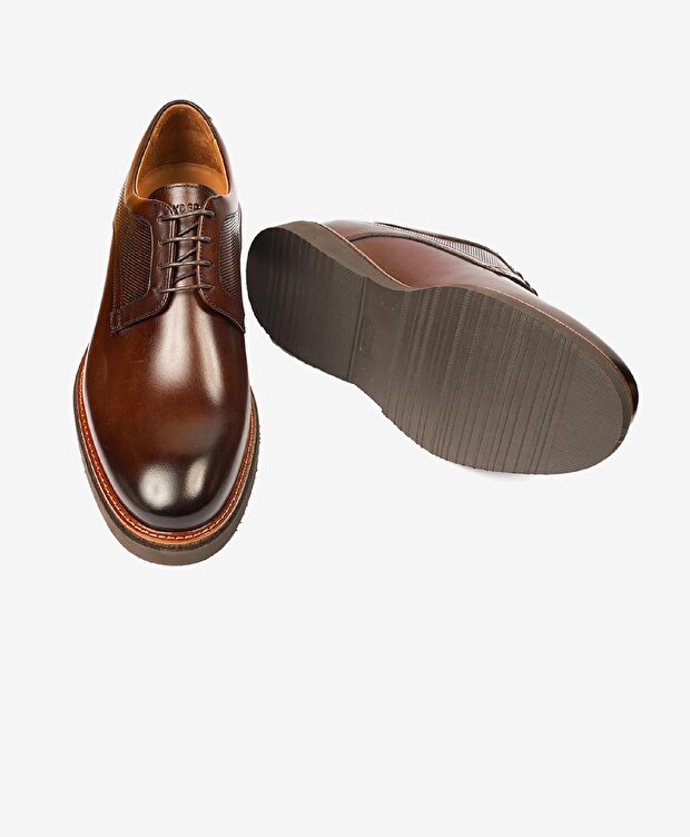 Erkek Kahverengi Hakiki Deri Klasik Ayakkabı - 6