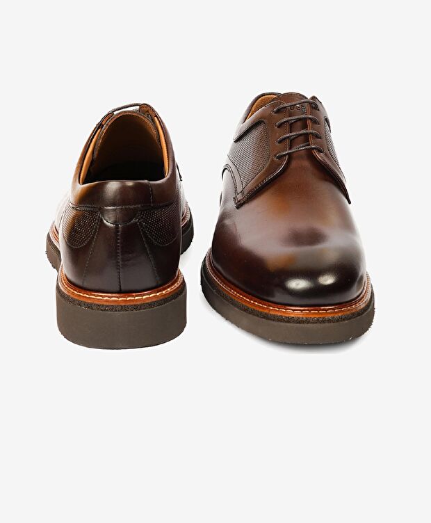 Erkek Kahverengi Hakiki Deri Klasik Ayakkabı - 7