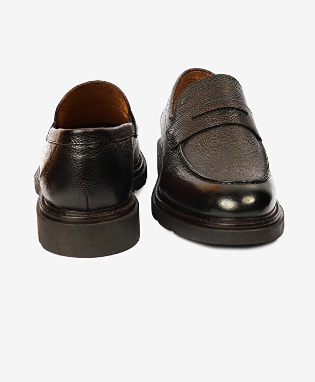 Erkek Kahverengi Hakiki Deri Casual Ayakkabı - 6