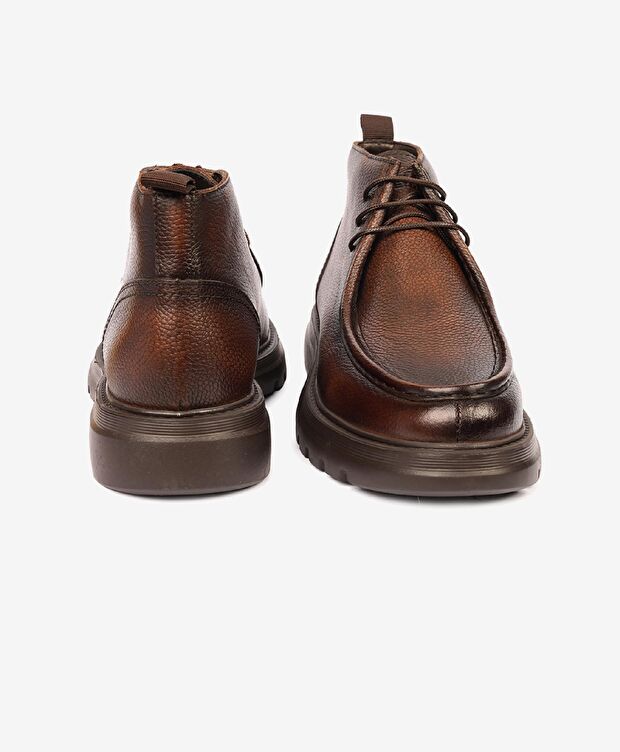 Erkek Kahverengi Hakiki Deri Klasik Bot - 6