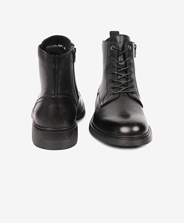 Erkek Siyah Hakiki Deri Klasik Bot - 6