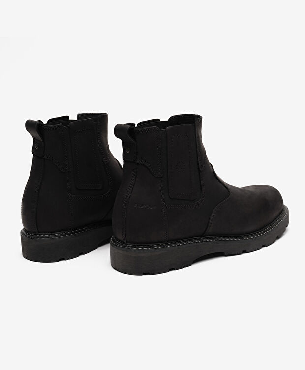Erkek Siyah Hakiki Deri Chelsea Bot - 4