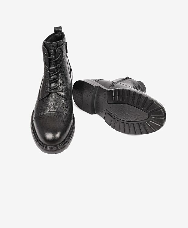Erkek Siyah Hakiki Deri Günlük Bot - 5
