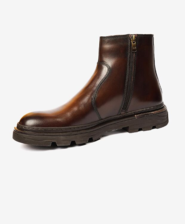 Erkek Kahverengi Hakiki Deri Chelsea Bot - 2