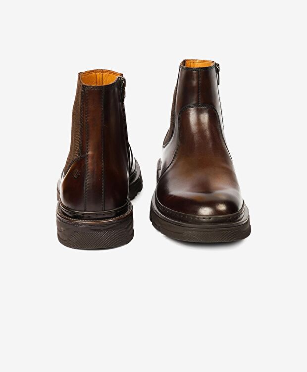 Erkek Kahverengi Hakiki Deri Chelsea Bot - 6