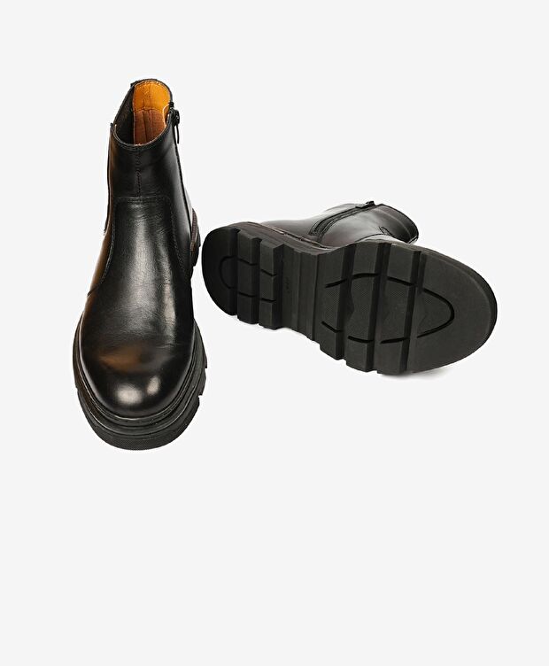 Erkek Siyah Hakiki Deri Chelsea Bot - 5