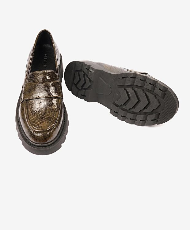 Kadın Siyah Hakiki Deri Memory Foam Taban Loafer Ayakkabı - 6