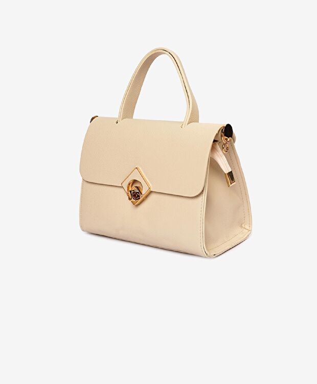 Kadın Ekru Tokalı Kol Çantası - 3