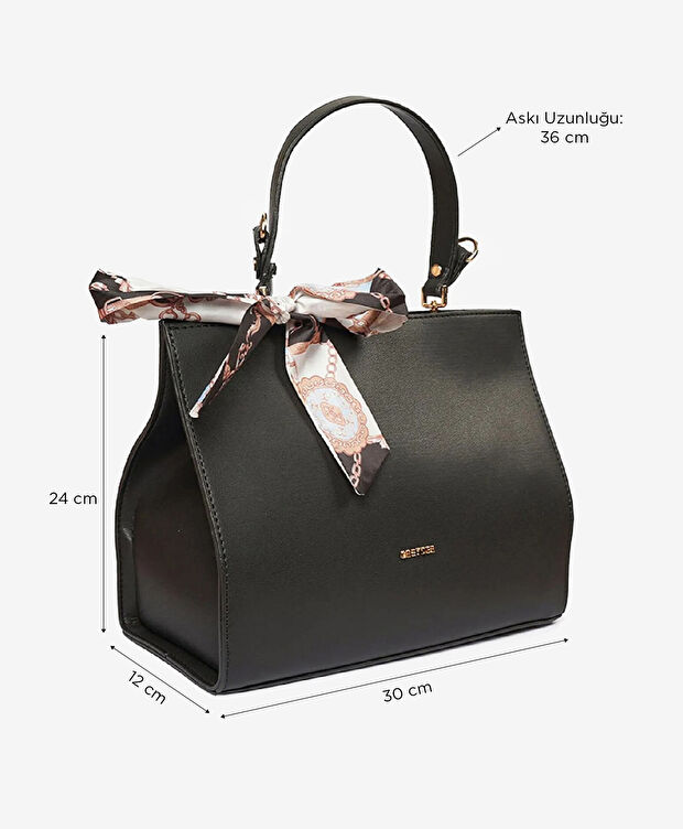 Kadın Siyah Mıknatıslı Kol Çantası - 6
