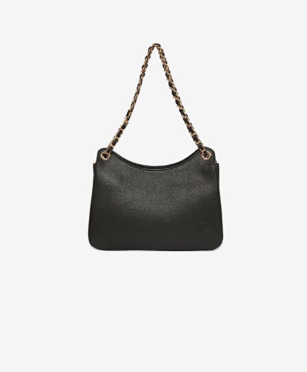 Kadın Siyah Tek Bölmeli Omuz Çantası - 4