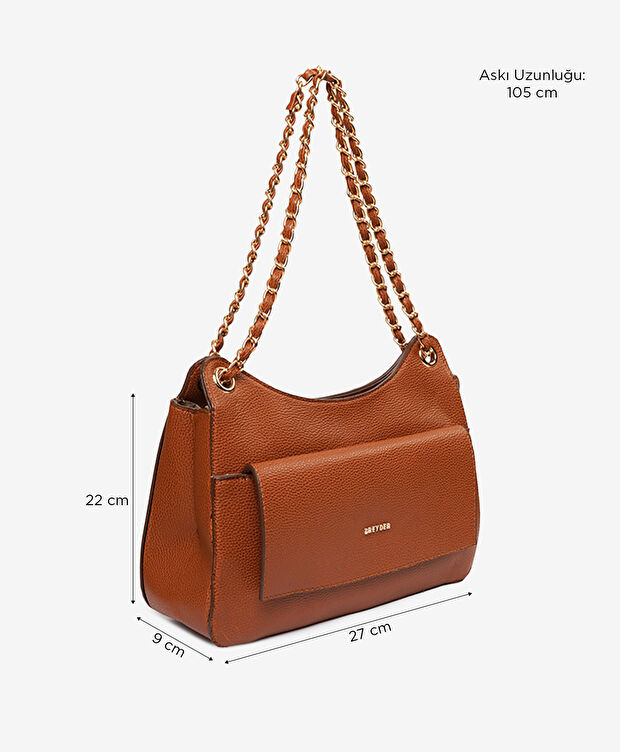 Kadın Taba Tek Bölmeli Omuz Çantası - 6