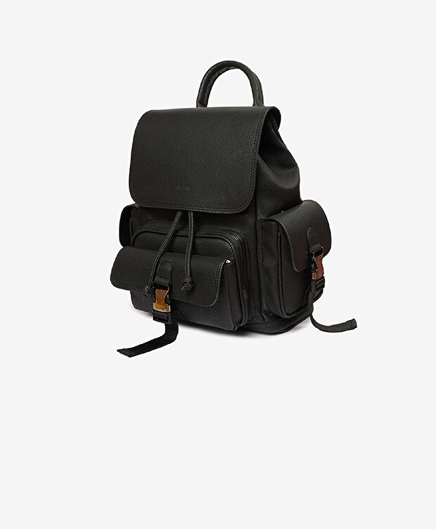 Kadın Siyah Tek Bölmeli Sırt Çantası - 2