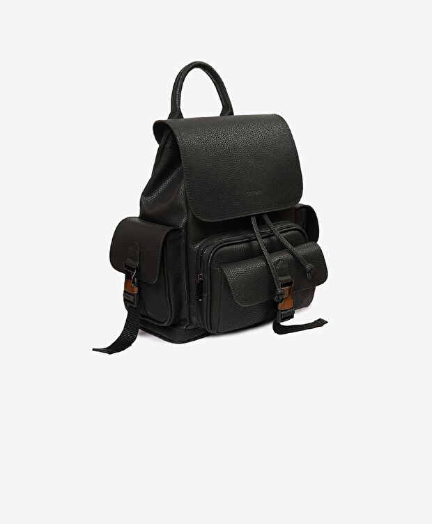 Kadın Siyah Tek Bölmeli Sırt Çantası - 3