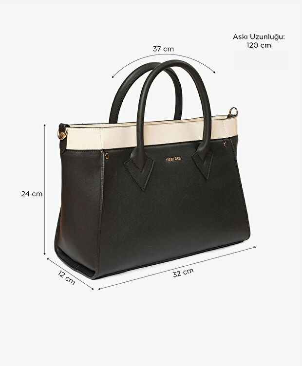 Kadın Siyah Tek Bölmeli Kol Çantası - 7