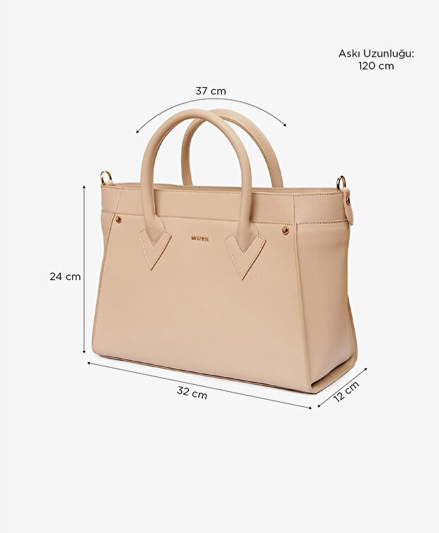 Kadın Krem Tek Bölmeli Kol Çantası - 2