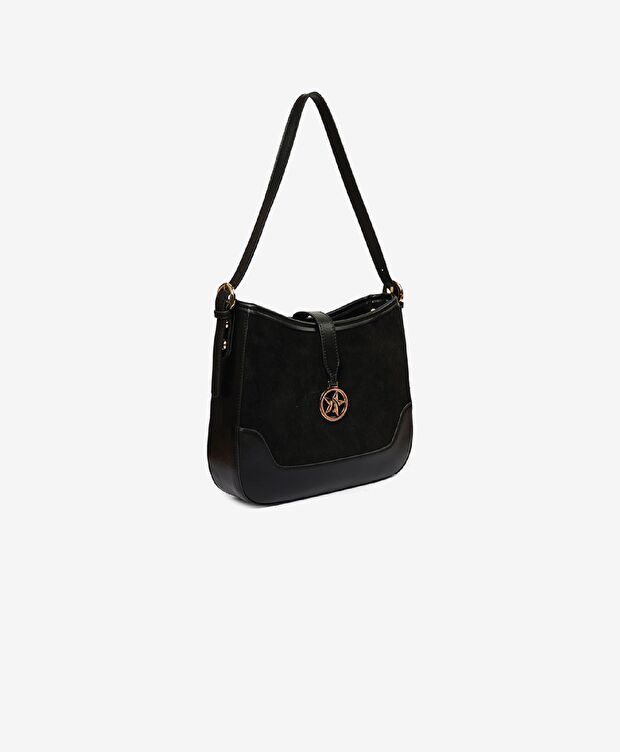 Kadın Siyah Tek Bölmeli Omuz Çantası - 2