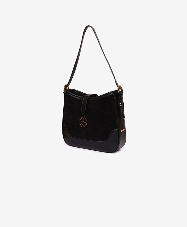 Kadın Siyah Tek Bölmeli Omuz Çantası - 3