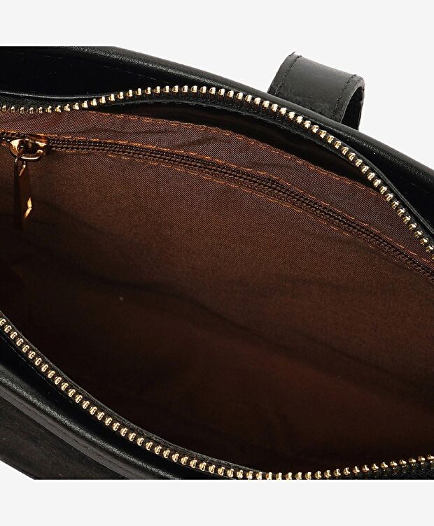 Kadın Siyah Tek Bölmeli Omuz Çantası - 5