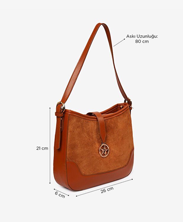 Kadın Taba Tek Bölmeli Omuz Çantası - 7