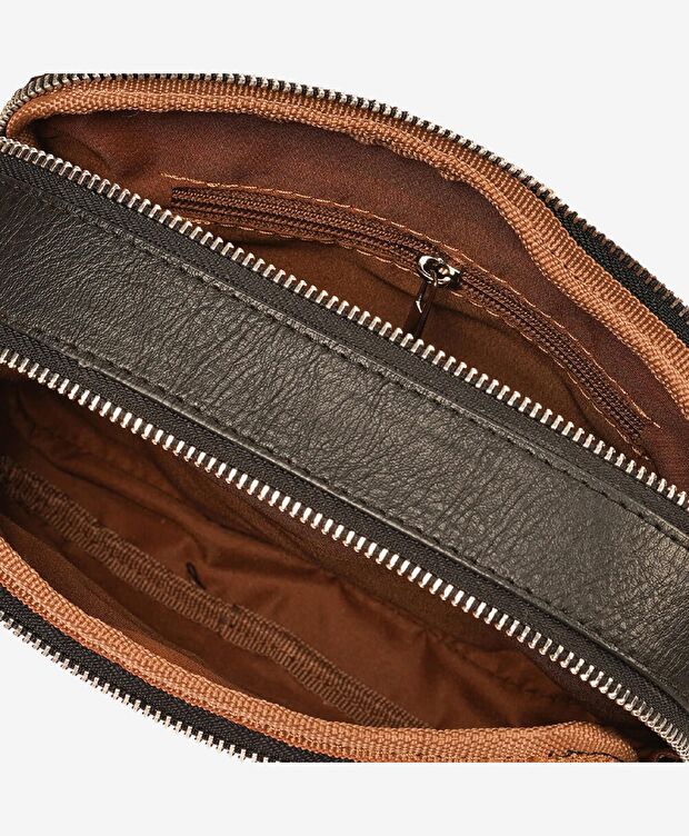 Kadın Siyah İki Bölmeli Omuz Çantası - 5