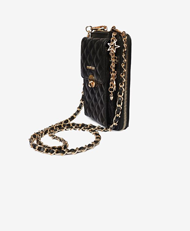 Kadın Siyah Tokalı Çapraz Çanta - 3