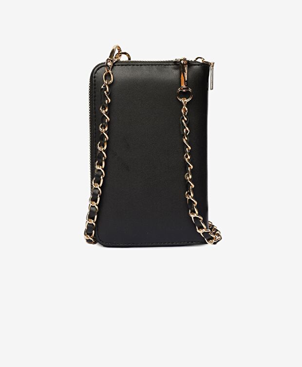 Kadın Siyah Tokalı Çapraz Çanta - 4