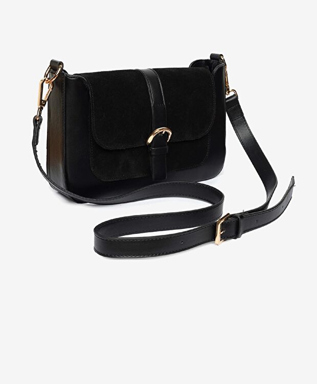 Kadın Siyah Mıknatıslı Omuz Çantası - 2