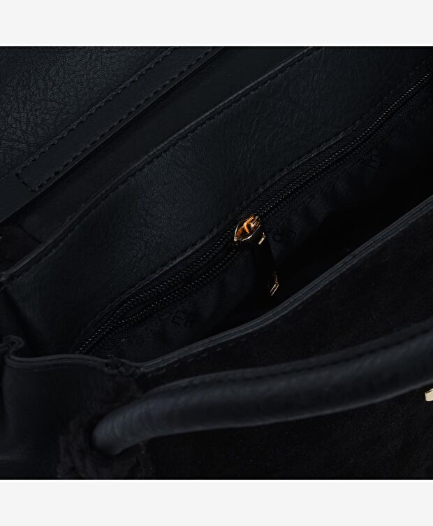 Kadın Siyah Tokalı Kol Çantası - 6