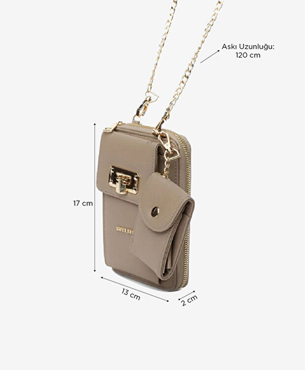 Kadın Vizon Tokalı Çapraz Çanta - 5