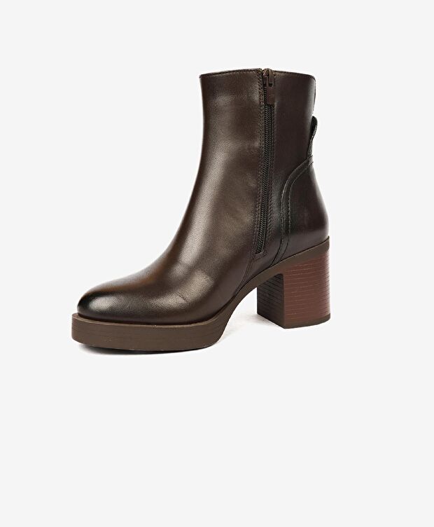 Kadın Kahverengi Hakiki Deri Topuklu Bot - 3