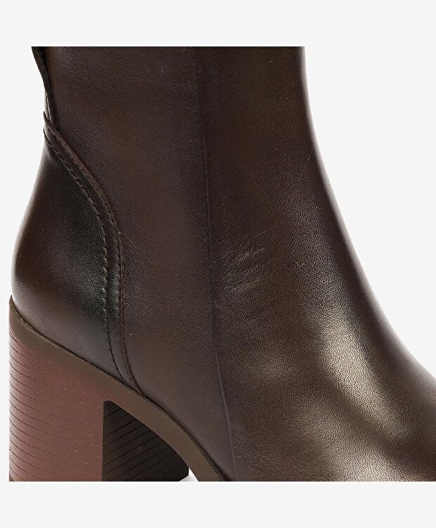 Kadın Kahverengi Hakiki Deri Topuklu Bot - 5